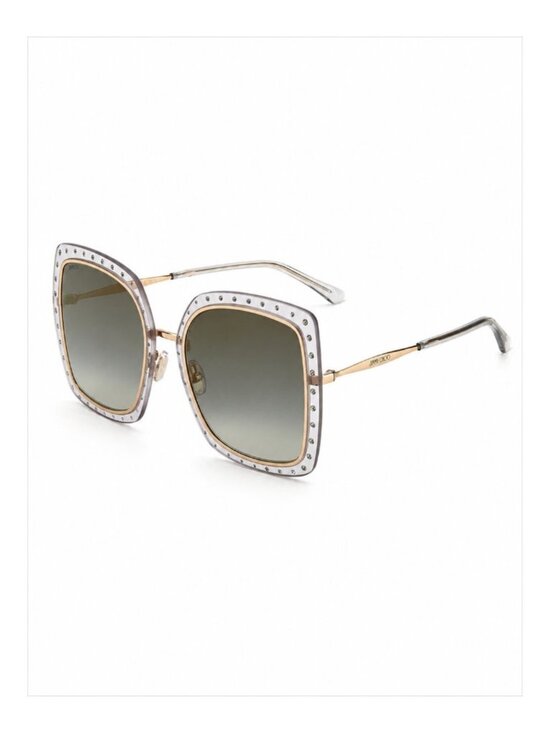 Jimmy Choo Accessories - Jimmy Choo Grey Gold Square Ladies Sunglasses